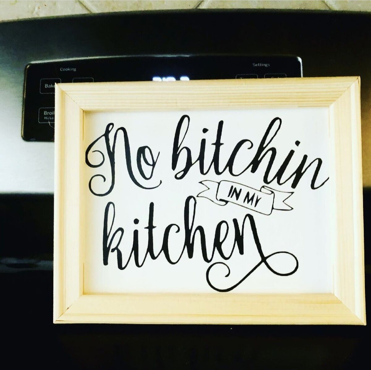 Kitchen In eBay No | - - Sign Funny kitchen decor Backwards Bitchin - Cavas signs My