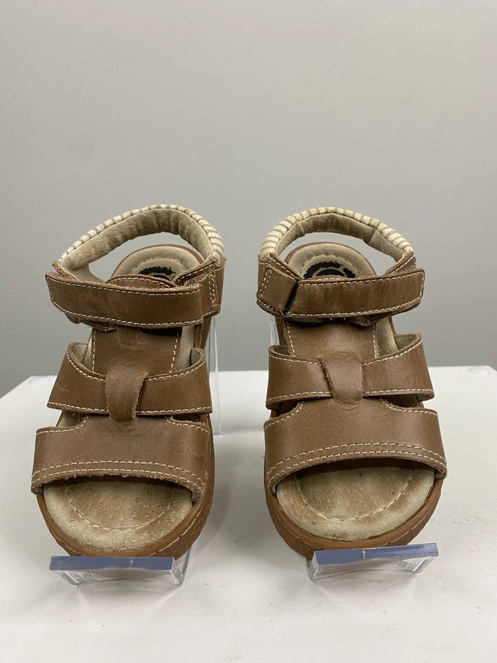 Livie And Luca Niños Pequeños Zapatos Sandalias Marinero Cuero Tostado Talla 8 Foto 2 de 4