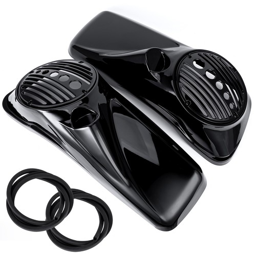 Gloss Black 8 inch Speaker Lids With Tweeter For Harley Touring 2014-2025 Models - Picture 11 of 18