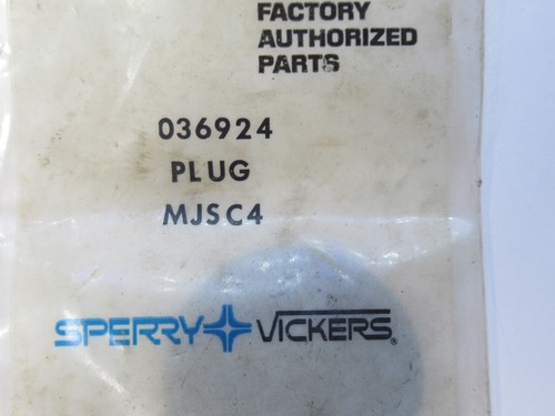 (NEW) VICKERS / SPERRY 036924 MJC24 Hydraulic Valve Part Soft Plug - Picture 2 of 3