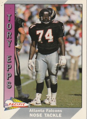 FREE SHIPPING-MINT-1991 Pacific Tory Epps #10-PLUS FALCONS BONUS CARDS