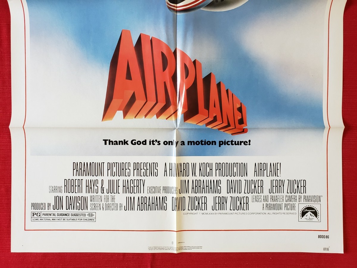 AIRPLANE! 1980 ORIGINAL MOVIE POSTER 1SH ROBERT HAYS JULIE HAGERTY COMEDY NM-M