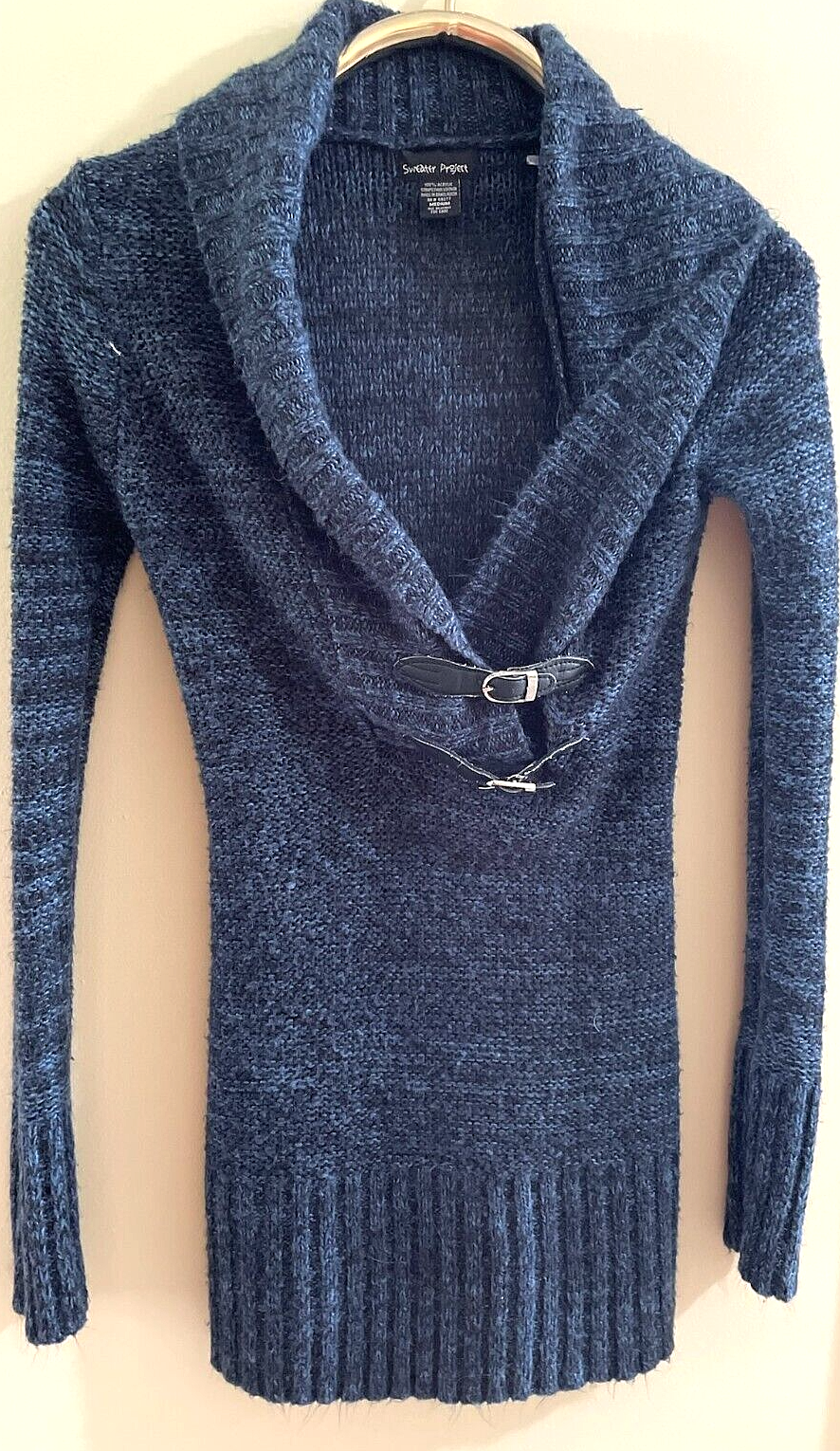 Sweater Project Women's Cowl Neck Long Sleeve Knit Sweater buckle accent MEDIUM-image
