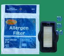 1 Dirt Devil F19 Allergy Filter Broom Vac 3201082000 Vacuum Model MBV2030 Seriel