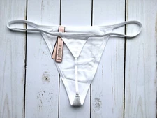 Victoria's Secret - L Cotton V-String Panty - White - Large Thong