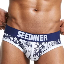 ZONBAILON men's underwear cotton printing 3DU convex reinforcement bag briefs