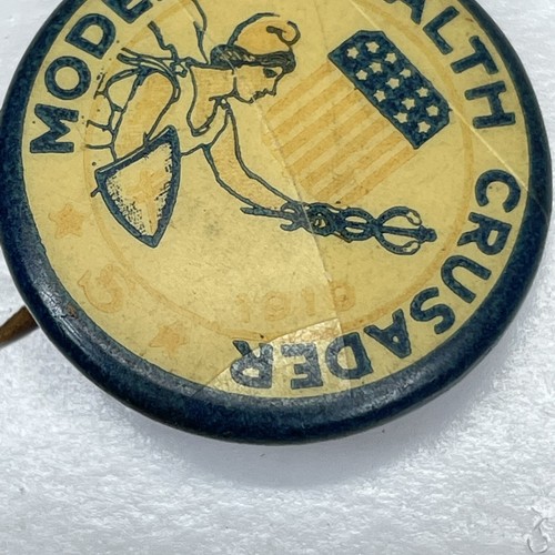 Modern Health Crusaders 1910(?) Vintage Antique Pinback Button Pin - Picture 2 of 3