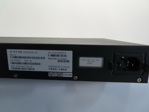 Juniper EX2200-48T-4G 48-Port Gigabit Layer 3 4 SFP Uplink Port Switch*No Ears* - Picture 4 of 6