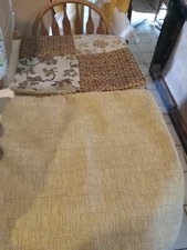 Pair of Brown Beige Patchwork Print Throw Pillows  20 x 20