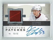 12-13 UD The Cup Signature Patches  Jeff Skinner  75/75  Last Card  Patch  Auto