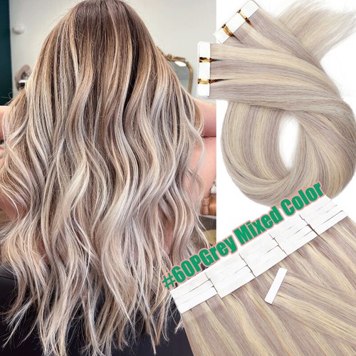 Tape In 100% Russian Thick Human Hair Extensions Tape On Skin Weft Brown 200g US - Picture 36 of 57