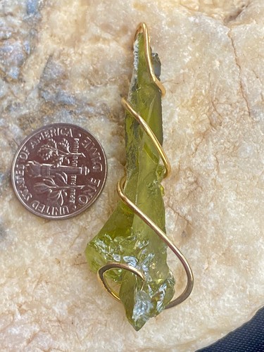 Ciondolo cristallo verde zincato 53,88 ct Polonia in oro giallo forgiato 14 carati peso totale - Foto 6 di 10