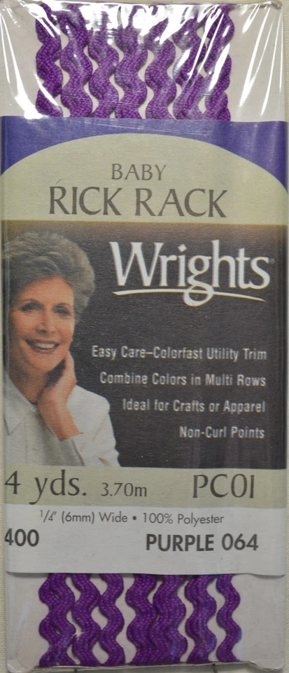 Wrights / Coats - Baby Rick Rack 1/4" x 4yd- 12 Colors to Choose From - Image 1 of 1