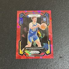 2023-2024 Panini Prizm Brandin Podziemski Red Cracked Ice RC #147 GS Warriors