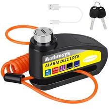 Motorcycle Lock Rechargeable 120db Alarm Disc Brake Locks Antitheft Security Whe