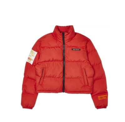 NEW  PRESTON LABEL NYLON PUFFER RED/WHITE SZ XS