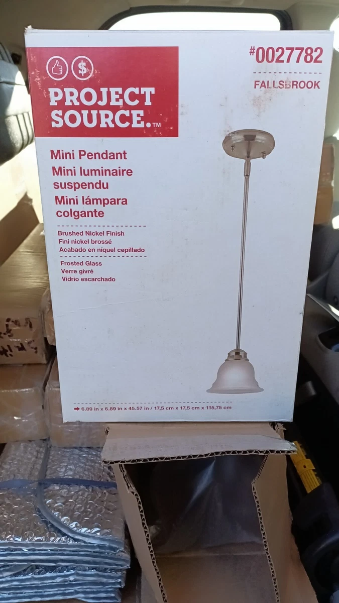 Brushed nickel frosted glass pendant light deals