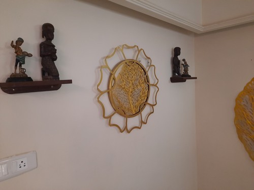 Metal Gold Pankhu Vintage Big Handmade Round Wall Art Mirror Living Room Design - Picture 9 of 10