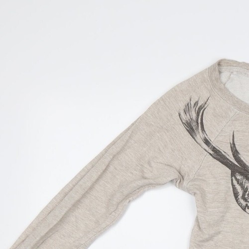 Warehouse Womens Beige Cotton Blend Henley Sweatshirt Size 6 - Stag - Picture 5 of 12