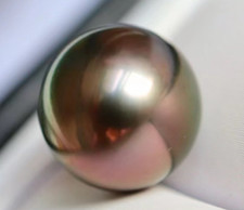 HUGE 15MM NATURAL SOUTH SEA GENUINE BLACK PURPLE ROUND LOOSE PEARL UNDRILLED 06