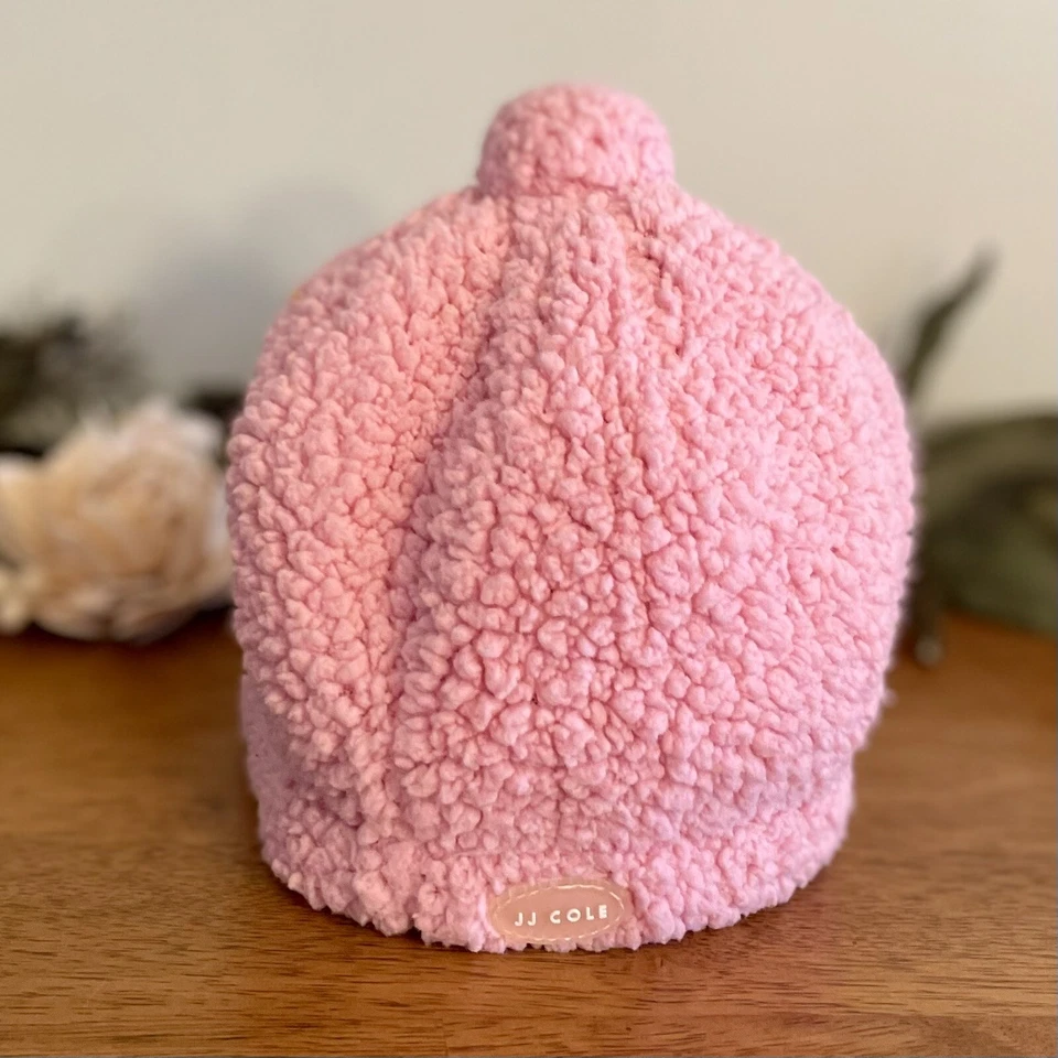 JJ Cole Infant Baby Girl Bundle Me Beanie Hat Pink Sherpa - Image 2 of 4