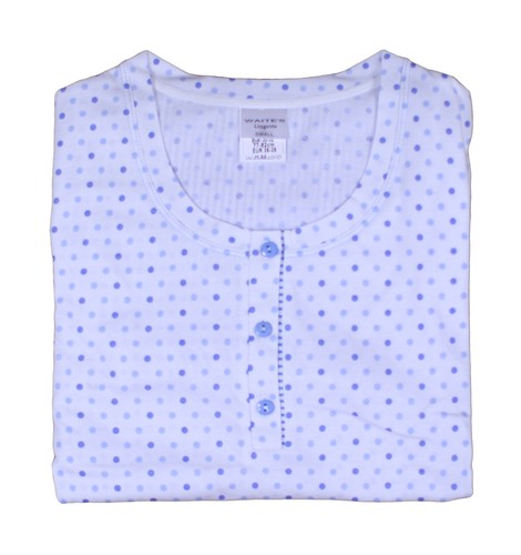 Womens Jersey Cotton PJs Ladies Polka Dot Top Striped Cropped Bottoms Pyjamas - Picture 15 of 20