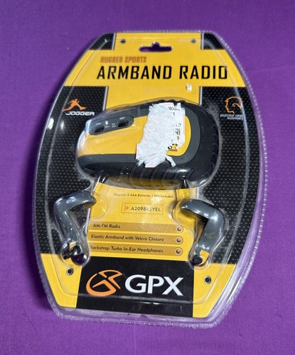 GPX Rugged Sports AM/FM Armband Radio w/Headphones Jogger A2098RSYEL ...