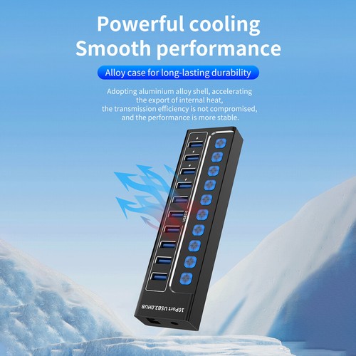 10 in 1 USB 3.0 HUB docking station Typec hub with switch computer data multi - Picture 11 of 18