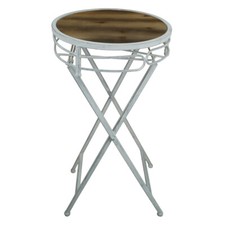 Blumenhocker Beistelltisch Klapptisch aus Metall/Holz klappbar P-239 rund grau