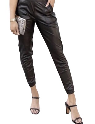 SPANX Faux Leather Joggers Womens XSmall Black Jogger Pants