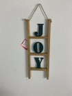 Holiday Style Christmas JOY Ladder Home Decor Wall Hanging Tree Green Brown NEW