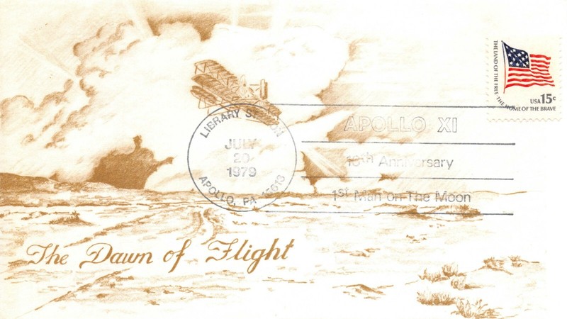 10th ANNIVERSARY APOLLO 11 DAWN OF FLIGHT APOLLO, PA. CACHET 7/20/79 -  SC# 1597
