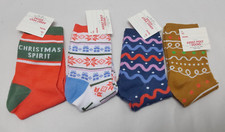 Lot of 4 Pair / Adult Poly  Cozy Socks Christmas Holiday Season NWTs