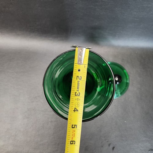 Vintage Collectible Green Hand Blown Art Glass Apothecary Storage Jar & Lid MCM - Picture 12 of 13