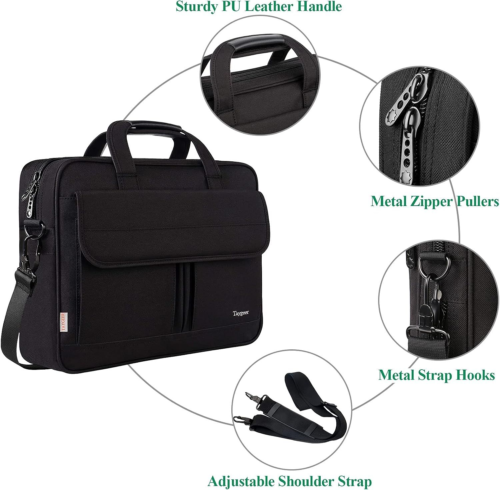 Taygeer Sacoche Ordinateur 17 Pouces, Sac PC Portable Grande 17 Noir - Photo 5/9