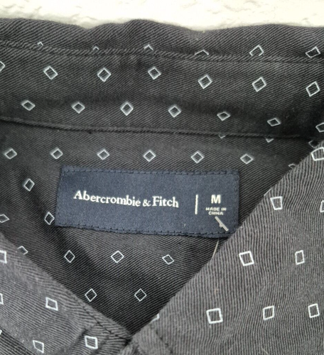 Abercrombie & Fitch Shirt Mens Med Black Diamond Long Sleeve Button Down NEW - Picture 5 of 10
