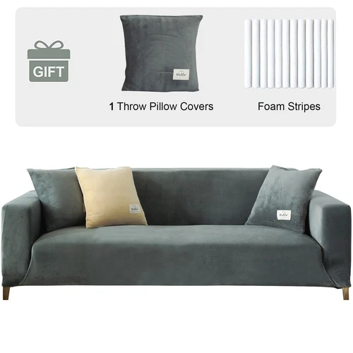 1/2/3/4 Sitzer Samt Sofa Bezug L-Form Stretch Sofa Schutz für Wohnzimmer - Bild 5 von 57