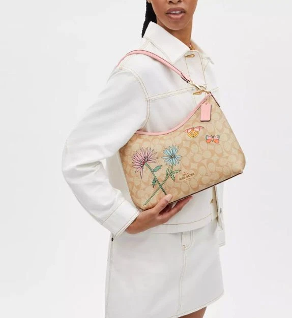 Borsa a tracolla Coach Laurel CU393 X osservata borsetta motivo floreale prodotto outlet