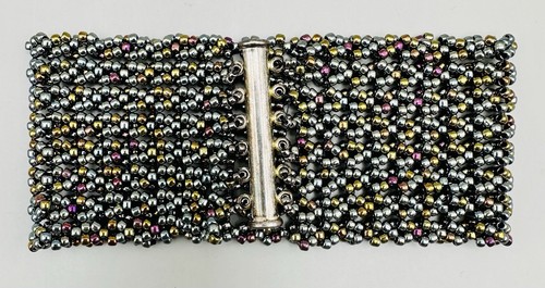 One of a kind Artisan made hand sewn seed bead cuff bracelet - Picture 5 of 5