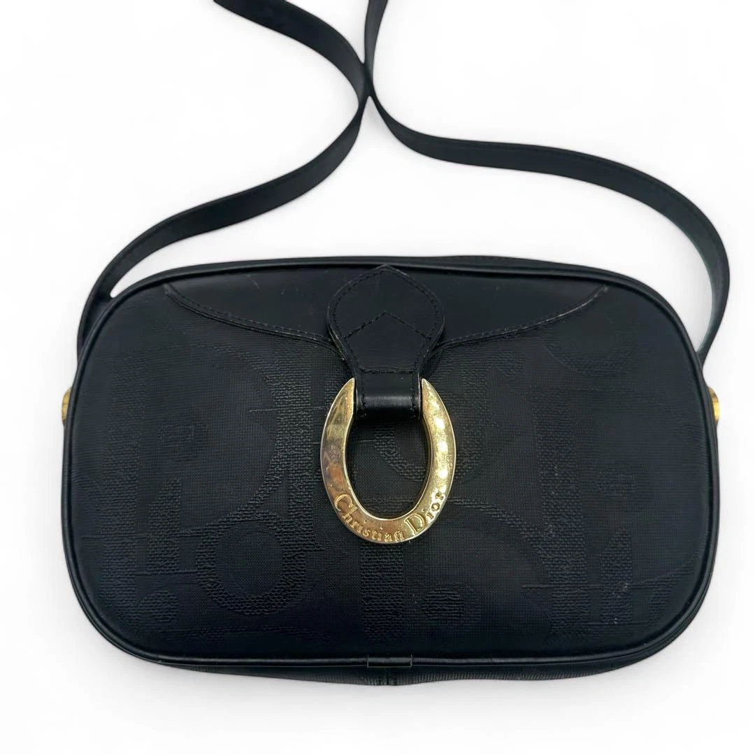 Sac bandoulière trotteur Christian Dior noir authentique occasion