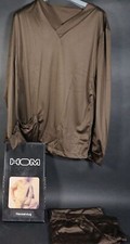Vintage HOM France Men's Pajama House Suit Brown 100 Polyamide Size 5 With Original Box