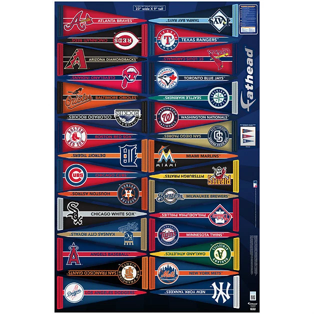 Плакат ARIZONA DIAMONDBACKS 23 дюйма x 9 дюймов командный вымпел MLB Fathead настенная графика - Изображение 2 из 2