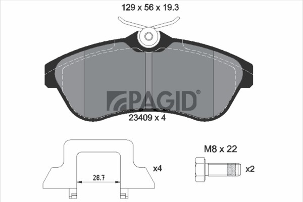 Pagid Bremsbelagsatz Scheibenbremse T1236N FüR CitroËN C2 C3 1 Pluriel 16V Hdi-image