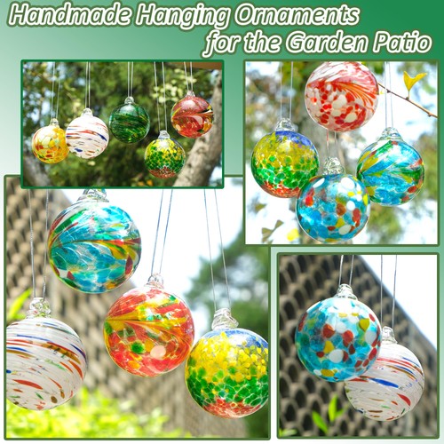 Christmas & Halloween Glass Ornaments (Set of 12), 2.4" Crystal Hand Blown De... - Picture 4 of 7