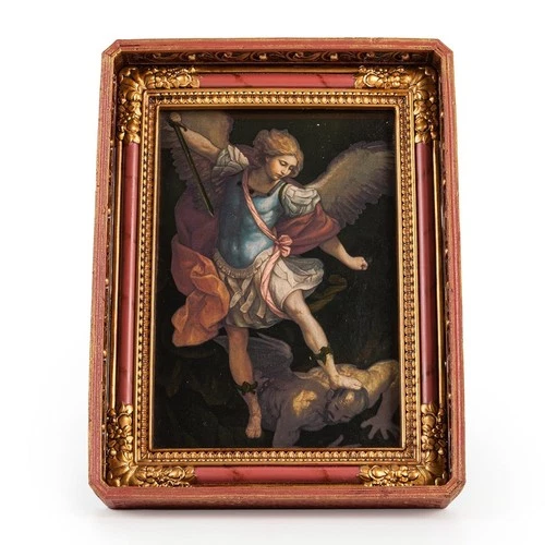 BC Catholic St. Michael Image 4x6 , Archangel Picture, with 7.6” H Vintage