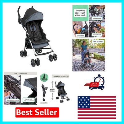 3D Mini Lightweight Umbrella Stroller - Slate Grey, Compact Fold & Travel Ready