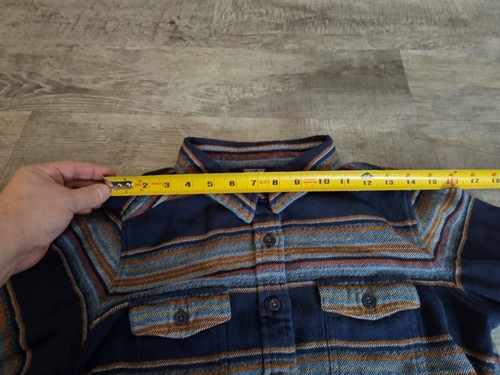 Patagonia Fjord Flannel Shirt Gaucho Stripe Navy Long Sleeve Women’s Size 6 - Picture 12 of 17