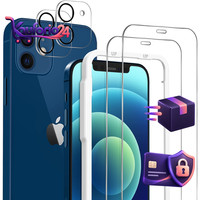 Panzer Schutzglas Mit Rahmen FüR Iphone 12 9H HäRte Hd-Klar Anti-Kratzer 2 StüCk