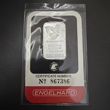 ENGELHARD AMERICAN PLATINUM 1 OZ EAGLE 999.5 SEALED BAR COA IN ASSAY CARD 2750.00 per troy oz