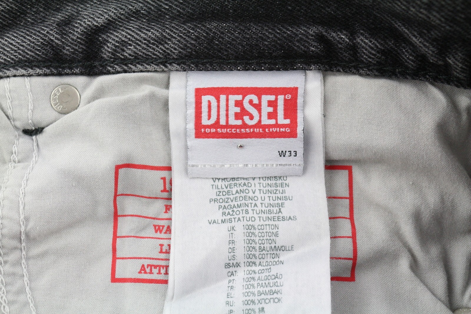 Diesel 1995 007K8 Men's W33/L32 Slim Straight Gray Distressed Denim RRP195 image 9